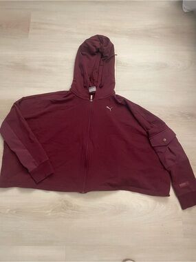 Puma Burgundy Full-Zip Hooded Jacket